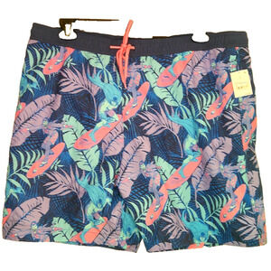 NEW Men’s XL Batman Joker Swim Trunks 7" Quick-Dry - Dark Blue Hawaiian